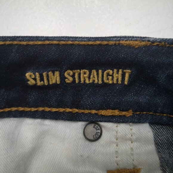 American Eagle Slim Straight Men's Size 32/32 Dark Wash Extreme Flex Blue Jeans - Picture 4 of 15